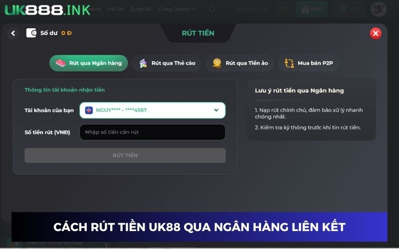 Hướng dẫn rút tiền UK88 qua tài khoản ngân hàng chỉ với 4 bước Hướng dẫn rút tiền UK88 qua tài khoản ngân hàng chỉ với 4 bước
