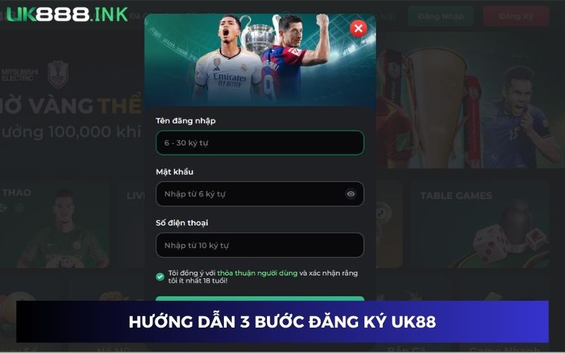 Hoàn tất đăng ký UK88 chỉ với 3 bước đơn giản Hoàn tất đăng ký UK88 chỉ với 3 bước đơn giản